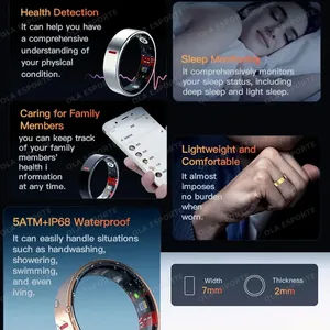 Anillo Inteligente TK20 para Monitoreo de Salud, Resistente al Agua, con Monitor de Frecuencia Cardíaca Real, Presión Arterial/Oxígeno, Anillo Deportivo Inteligente 2025 - Product Image 3