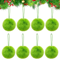 Décorations de Noël suspendues pour sapin, ornements en forme d'elfe vert avec nœud et pompon, fausse fourrure de lapin en peluche, décoration de Noël