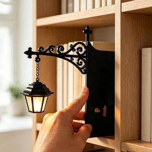 Lámpara Decorativa para Librería, Luz LED para Estantería, Luz Nocturna con Pantalla de Acrílico Negro, Lámpara Colgante para Rincón de Lectura o Escritorio - Product Image 1