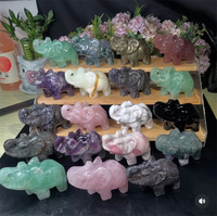 Vente en gros d'animaux mignons en cristal Pierres de guérison hibou en jade blanc pour la décoration