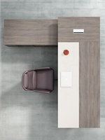 Bureau de direction moderne en forme de L convertible extensible en bois massif pour immeuble de bureaux vente directe de l'usine