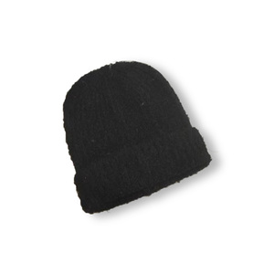 Bonnet en tricot de <span class=keywords><strong>luxe</strong></span> en mélange de laine avec étiquette en cuir PU personnalisée à lettre classique, revers courant, idéal pour le ski en automne et en hiver - Product Image 3