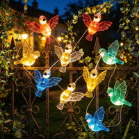 Lampes solaires LED personnalisées sur le thème des oiseaux, guirlande en fil de cuivre IP65, extérieur, blanc chaud, petite taille, haute luminosité, angle de faisceau 360°