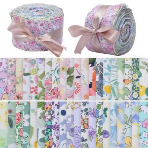 Nouveauté : Rouleaux de tissu en coton multicolores : longues bandes à imprimé floral frais pour le quilting et le <span class=keywords><strong>patchwork</strong></span> - Product Image 3