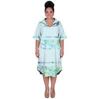 Gaun Samoa Terbaru Desain Khusus Polinesia Tribal Ukuran Besar V-Neck Pakaian Wanita Motif Bunga Gaun Pesta Pantai Hawaii untuk Wanita