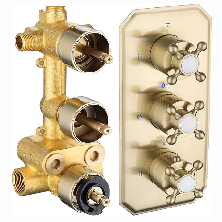 3 Way Concealed Shower Control Valve Kit Brass Shower Diverter Valve