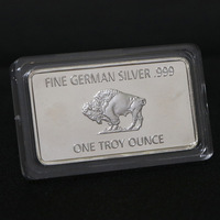 Pièce commémorative américaine ancienne en argent, 1 once, plaquée argent, bloc d'argent allemand rectangulaire, design personnalisé