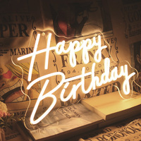 Enseigne néon LED personnalisée pour anniversaire, décoration de fête, toile de fond, chiffre d'âge personnalisé, lumière néon pour femmes et hommes, célébration d'anniversaire