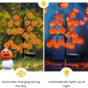 Lampes LED solaires en forme de citrouille pour Halloween, décorations de jardin imperméables pour l'extérieur, pour les fêtes de jardin - Product Image 3