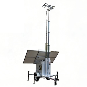 Solar <b>Light</b> Tower 3 <b>Panels</b> Green Energy White Mobile Trailer UST 900ECO Customized Mobile Solar Street <b>Light</b> Tower Ligh - Product Image 3