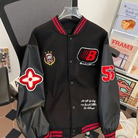Veste de baseball tendance américaine color-block printemps-automne pour homme, veste décontractée ample avec patchwork brodé pour couple
