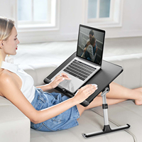 Bureau de lit réglable SAIJI avec support pour ordinateur portable pliable et plateau de rangement pour manger ou pour le lit
