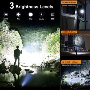 5000 Lumen zoom siêu sáng <span class=keywords><strong>LED</strong></span> JP Đèn pin mạnh mẽ <span class=keywords><strong>Torch</strong></span> ánh sáng lunterna USB sạc dài phạm vi kim loại COB <span class=keywords><strong>Led</strong></span> đèn pin - Product Image 3