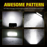 Barre lumineuse LED double, projecteur combiné LED, petite barre lumineuse LED pour voiture, barre lumineuse LED ambre et blanche pour montant A, éclairage tout-terrain