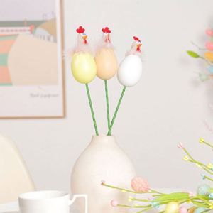 <b>Easter</b> Animal Cuttings 13.7in Artificial Hen Chick Turkey Picks with Eggs Flower Pick Spring Vase Filler <b>Ornament</b> for Home Party - Product Image 3