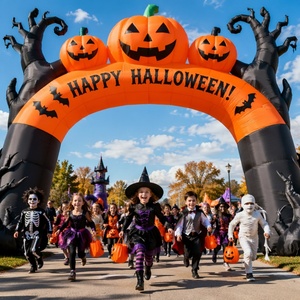 Scary Advertising <b>Inflatable</b> Halloween Decoration Model with LED Light for Haunted <b>House</b> Yard Garden Outdoor Ornament - Product Image 4
