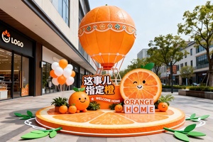 Arco Decorativo Personalizado con Temática Naranja para Exteriores, Instalación en Plazas Comerciales, Instalaciones para Fotos, Gran Escala, FRP Tallado a Mano, Alta Visibilidad - Product Image 4