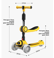 Trottinette pour enfants avec roues et plateau lumineux, trottinette à 3 roues pour tout-petits filles garçons, trottinette pour enfants