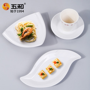 Irregular Shape Melamine Dinnerware Set For Hotel Meals Solid Color - Product Image 1