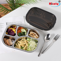 Boîte à bento en acier inoxydable 304 de style européen personnalisée, avec compartiments, qualité alimentaire, pour événements et fêtes