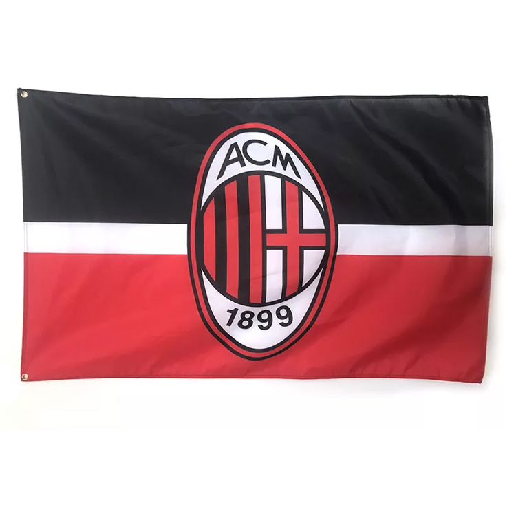 Lot De 2 Drapeaux 3x5 Pieds : Fédération Italienne De Football Et Inter Milan - Neufs