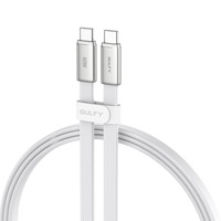 Cable de Carga Rápida USB-C a USB-C de 60W, 1M, Plano, Trenzado de Nailon, con Conector de Aleación de Zinc Tipo-C para Sincronización de Datos