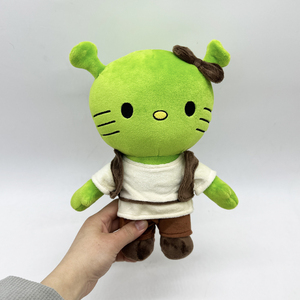 Nouvelle Peluche Hello Kitty Artist HK Kt, Poupée en Peluche Chat, Coussin Doux Dessin Animé, Oreiller Monstre à Tête Verte - Product Image 5