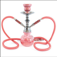 Chicha arabe transfrontalière complète avec double tuyau, en métal, avec miroir et accessoires
