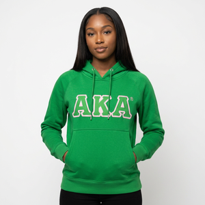 Sudadera con Capucha Divine Nine Greek Custom Clothing Manufacturer AKA 1908, Bordado Chenille, Sudaderas Alpha Kappa Alpha para Mujer - Product Image 1
