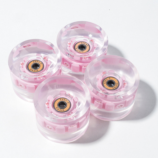 EACH Land Skateboard Flash Wheel Clear PU 6 Light Skateboard Flashing Wheel Street Skating Wheel 78A 85A