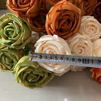 Buket Bunga Mawar Sutra Buatan 7 Tangkai Berkualitas Tinggi Desain Modern Buatan Tangan untuk Pernikahan, Thanksgiving, Hari Valentine