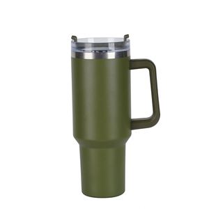 Vaso Térmico de Acero Inoxidable de 40oz, Antiderrames, para Viajes en Auto, con Asa H1.0, Tapa, Pajita, Base Antideslizante, Aislamiento Térmico de 6-12 Horas, OEM - Product Image 1