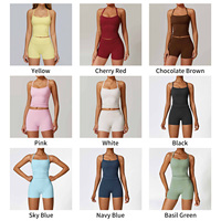 Ensemble de yoga léger et respirant à séchage rapide, personnalisé en usine, avec crop top et short taille haute, pour la course et l'entraînement, effet ventre plat, extensible dans les quatre sens