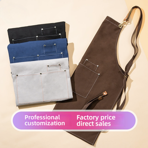 Waterafstotende, ademende, op maat gemaakte logo witte keukenchef BBQ gewassen canvas schort zonder mouwen voor catering en restaurants - Product Image 5