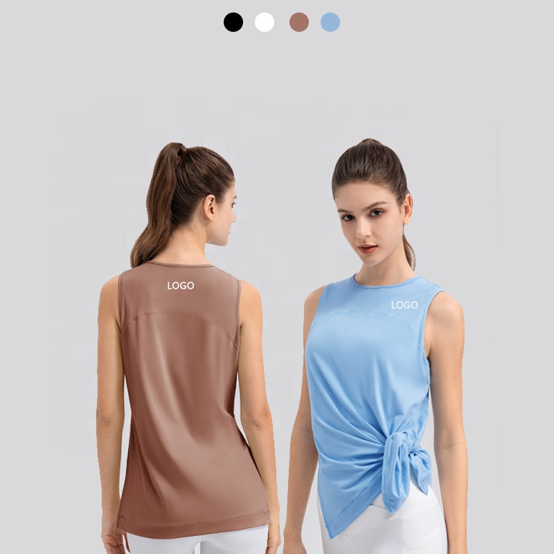 Pull Over Quick Dry Workout Tank Tops Loose Breathable Round Neck Sleeveless Running Fitness Yoga Sports Shirt Women