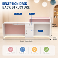 Comptoir de réception adapté aux enfants avec logo LED personnalisé, comptoir de caisse pour maternelle et centre d'études
