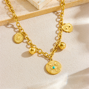 <span class=keywords><strong>Collana</strong></span> geometrica Vintage francese <span class=keywords><strong>con</strong></span> <span class=keywords><strong>ciondolo</strong></span> <span class=keywords><strong>luna</strong></span> stella <span class=keywords><strong>e</strong></span> catena in acciaio inox per le donne gioielli di moda - Product Image 3