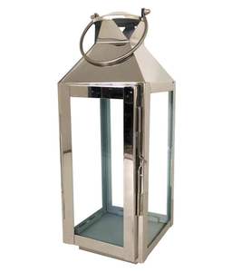 Farol de Vela de Acero Inoxidable y Vidrio, Diseño Moderno y Lujoso para Decoración Navideña del Hogar, Hecho a Mano, Tamaño Personalizado - Product Image 1