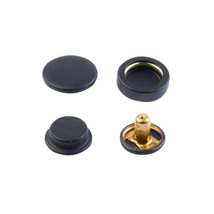 Double-Cap Snap Fasteners Round Brass Rivet Studs For Apparel Durable Electroplated Finish - Product Image 1