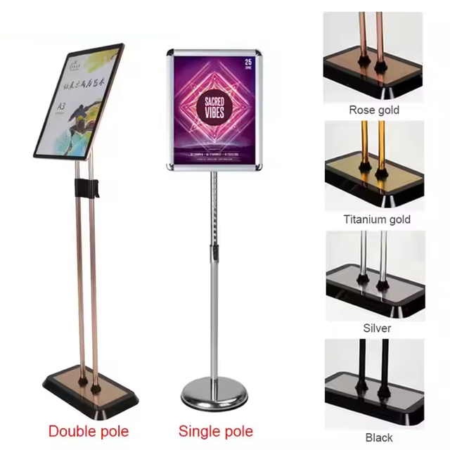 Modern Adjustable Height Poster Stand Quick Assembly Display Stand for Retail Store Use