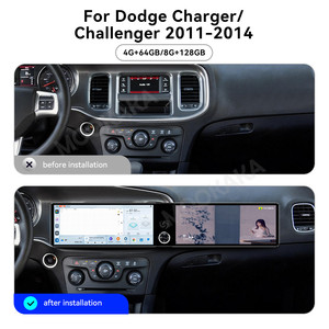Autoradio MOOKAKA double écran 12,3 pouces pour <span class=keywords><strong>Dodge</strong></span> <span class=keywords><strong>Charger</strong></span>/Challenger 2011-2014, Android GPS, CarPlay sans fil, écran interactif - Product Image 2