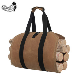 My Days Firewood Storage <b>Bag</b> Waxed <b>Canvas</b> Waterproof Outdoor Logging <b>Bag</b> <b>Large</b> Capacity Carrying <b>Bag</b> - Product Image 1