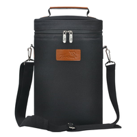 Sac isotherme portable en polyester à motif léopard avec logo personnalisé, pour 2 bouteilles, réutilisable, avec fermeture éclair, idéal pour la plage AZIMAGING