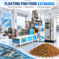 Extrudeuse flottante de nourriture pour poissons Machine de fabrication automatique d'aliments pour poissons Machines de traitement d'aliments pour poissons Tilapia