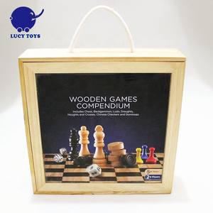 Juego de mesa de madera 6 en 1 con ajedrez, juego de ajedrez - Product Image 3