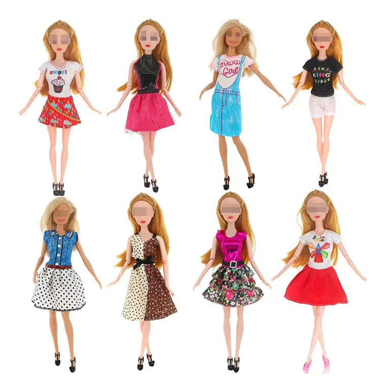 RTS Günstige Großhandel Puppe Kleidung Mix Mode Kleid Daily Wear Rock Party kleid Für Puppe Zubehör Spielzeug DIY Geschenk