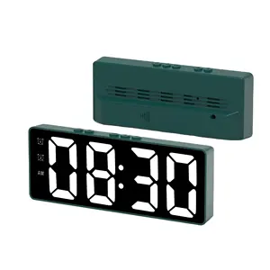 Sveglia a LED a specchio orologio digitale da tavolo calendario della temperatura orologio elettronico