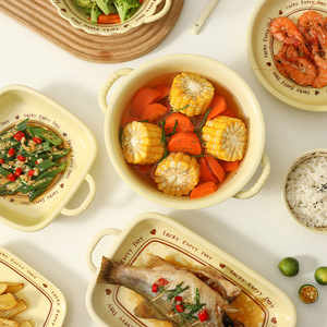 <b>Cute</b> Things Creative Cartoon Tableware Pink Dinner Plate <b>Bear</b> Ceramic Bowl Plate Set - Product Image 6