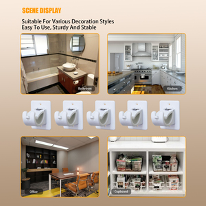 Support de <span class=keywords><strong>tringle</strong></span> à rideau en plastique robuste 15kg de charge conception encliquetable <span class=keywords><strong>sans</strong></span> perçage pour <span class=keywords><strong>baie</strong></span> vitrée et lucarne - Product Image 5