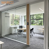 Système de cloisons de bureaux avec une épaisseur de paroi de 60 mm, cloisons modulaires en verre insonorisées faciles à installer